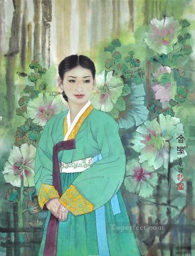 中国の伝統芸術 Painting - 韓国の女の子の繁体字中国語